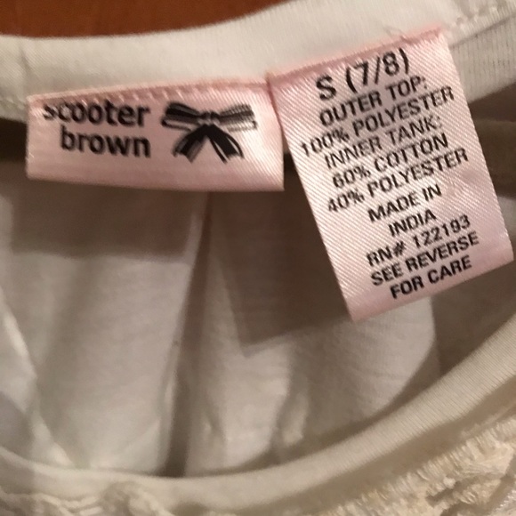 Scooter Brown Girls Gorgeous White Blouse 7/8 Sm - Picture 4 of 7